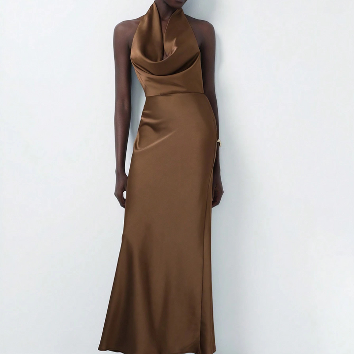 Ariella - Satin deep-cut backless dress